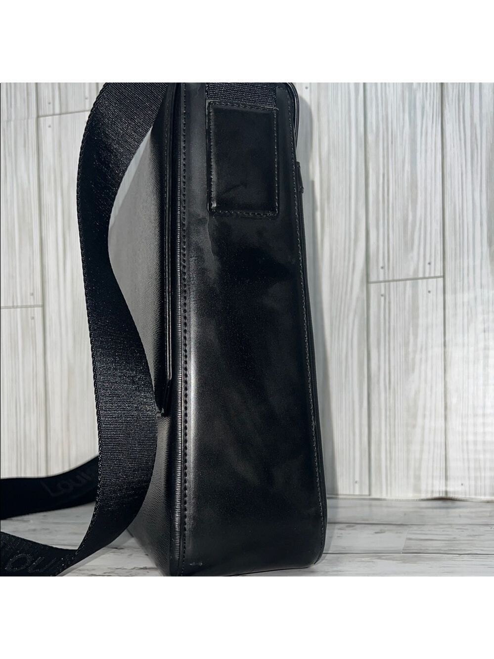 Louis Quatorze Black Leather Messenger Bag Crossbody Briefcase Satchel Laptop Wo - Picture 6 of 16